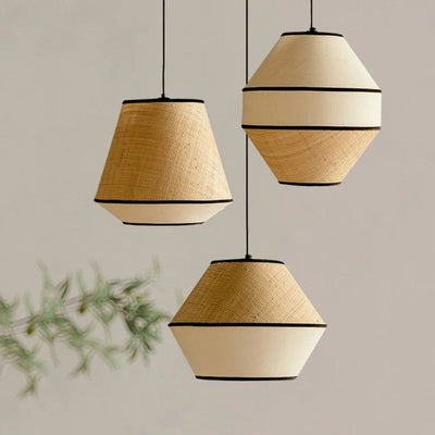 Suspension Rétro en Rotin Tissé pour Décoration Intérieure - Lumiine