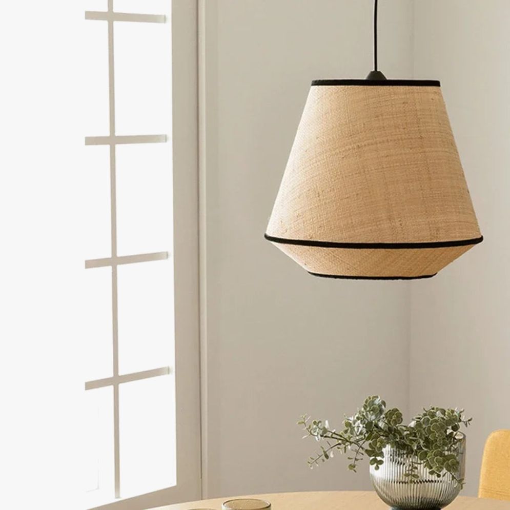 Suspension Rétro en Rotin Tissé pour Décoration Intérieure