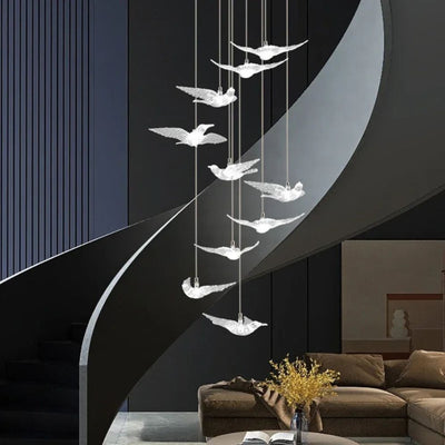 Suspension Hôtel Salon Brokis Silhouette Oiseaux Liberté - Lumiine