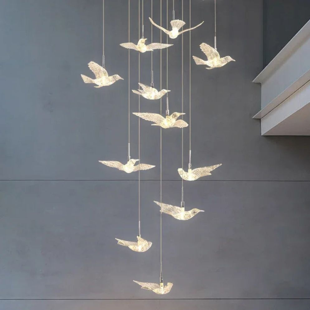 Suspension Hôtel Salon Brokis Silhouette Oiseaux Liberté - Lumiine