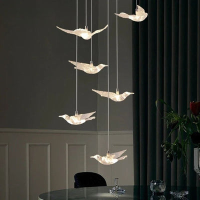 Suspension Hôtel Salon Brokis Silhouette Oiseaux Liberté - Lumiine