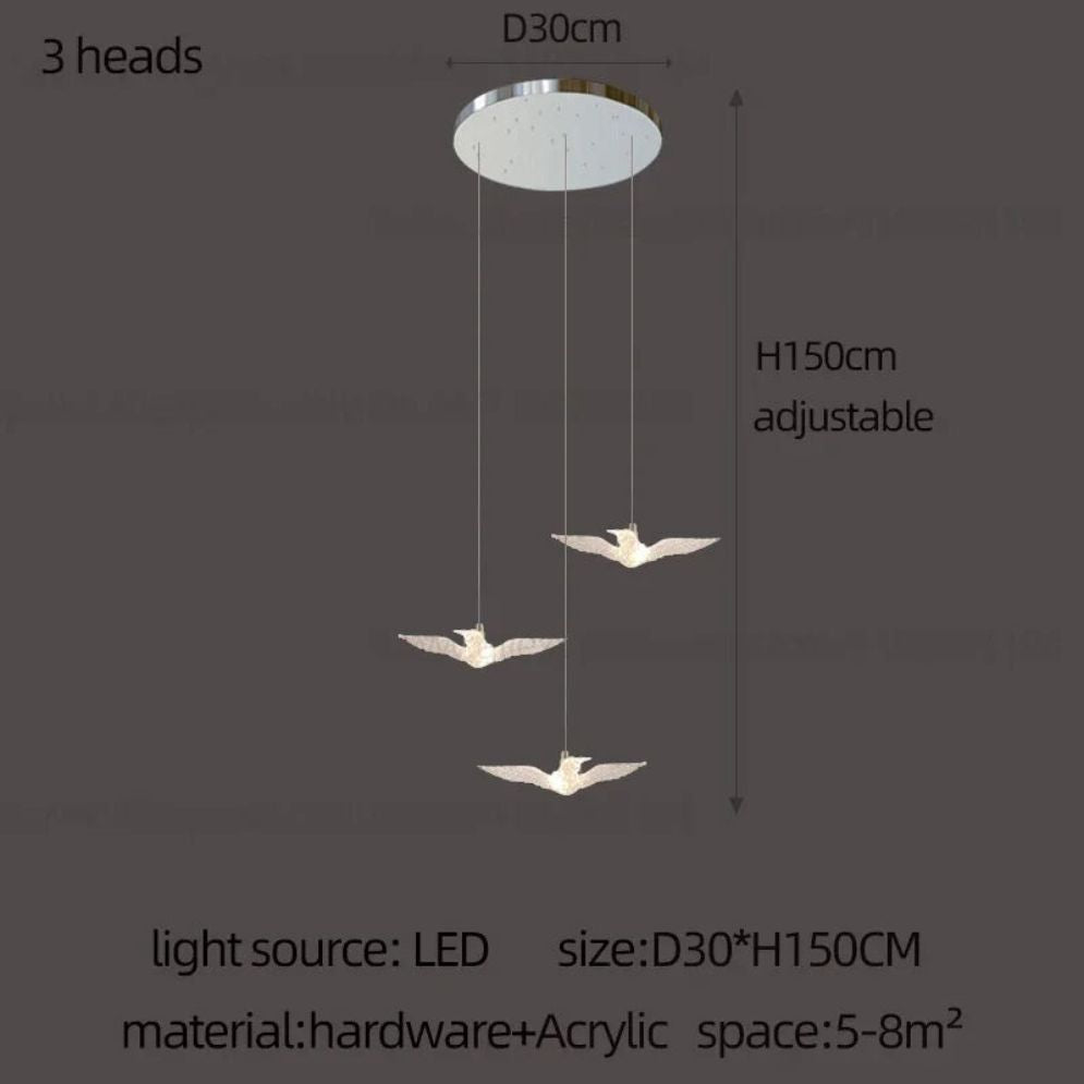 Suspension Hôtel Salon Brokis Silhouette Oiseaux Liberté - Lumiine