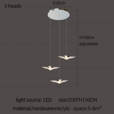 Suspension Hôtel Salon Brokis Silhouette Oiseaux Liberté - Lumiine