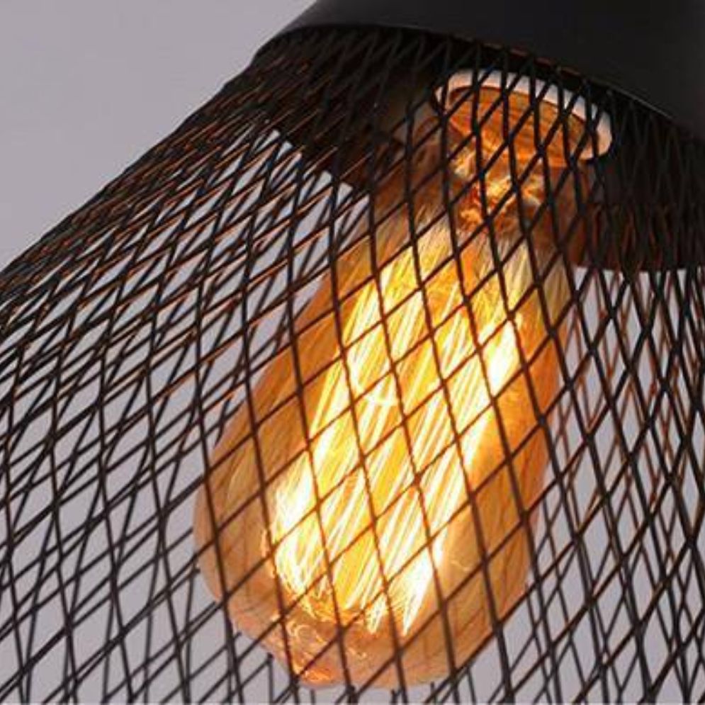 Suspension Industrielle Cage en Métal Cylindre - Lumiine