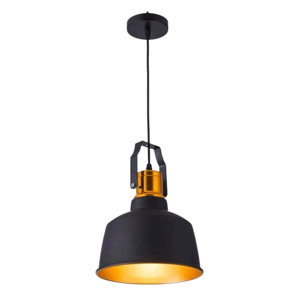 Suspension Industrielle en Métal Noir Rustique - Lumiine