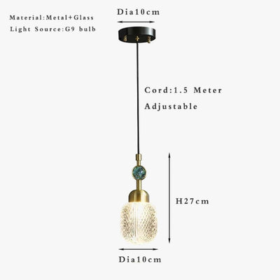 Suspension LED Biforme Vert et Doré - Lumiine