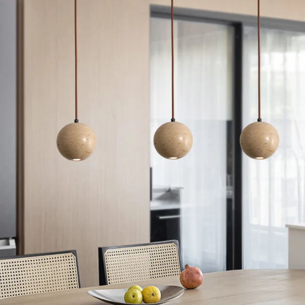 Suspension LED en Pierre Naturelle pour Intérieur Moderne - Lumiine