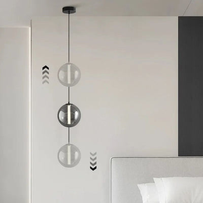 Suspension Led en Verre au Design Nordique Gris Fumé