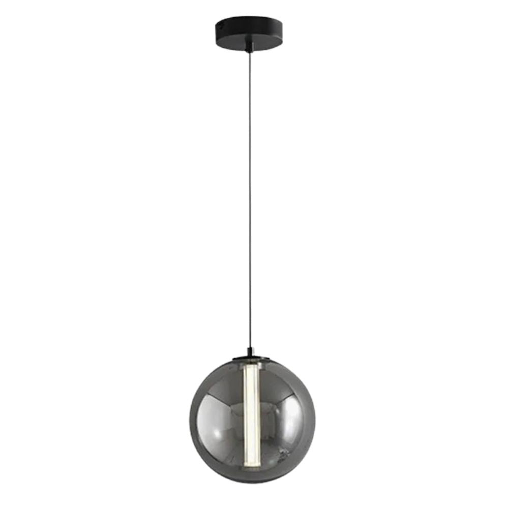 Suspension Led en Verre au Design Nordique Gris Fumé