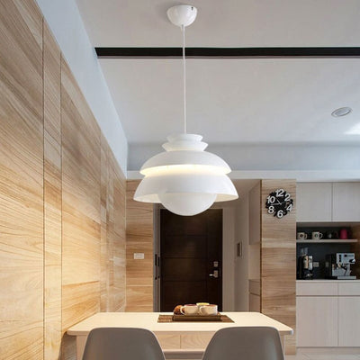Suspension Led Moderne Fleurie Blanche
