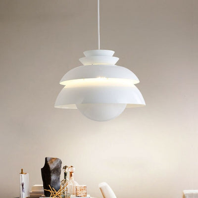 Suspension Led Moderne Fleurie Blanche