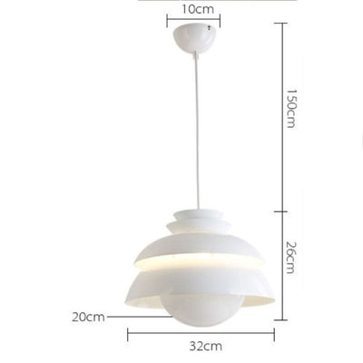 Suspension Led Moderne Fleurie Blanche