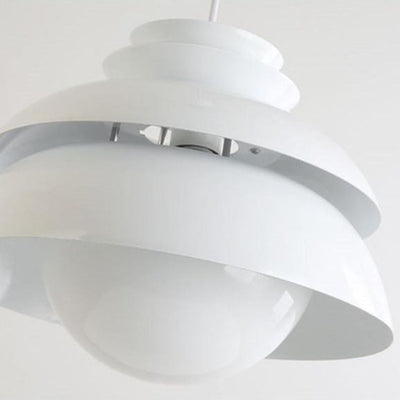 Suspension Led Moderne Fleurie Blanche