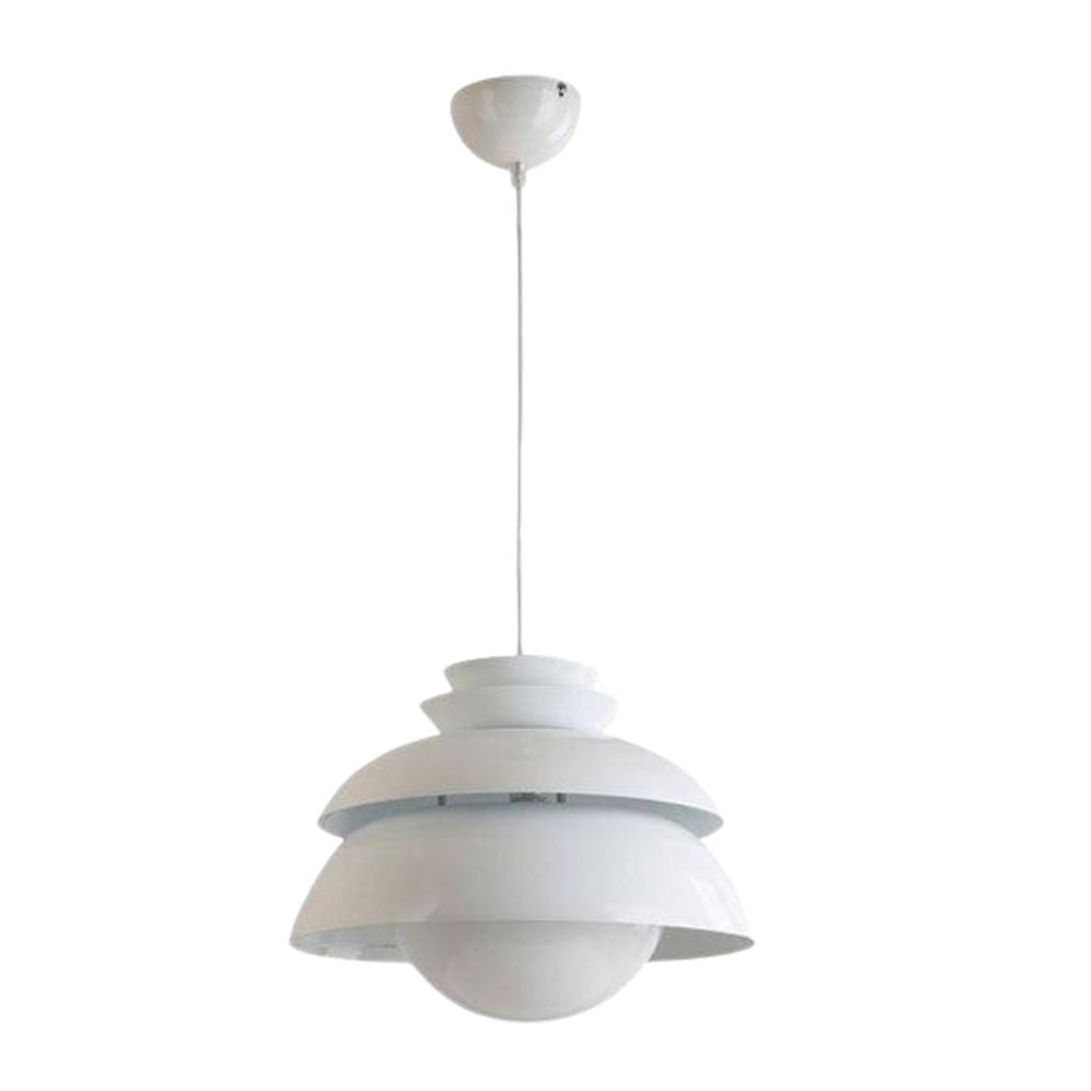 Suspension Led Moderne Fleurie Blanche
