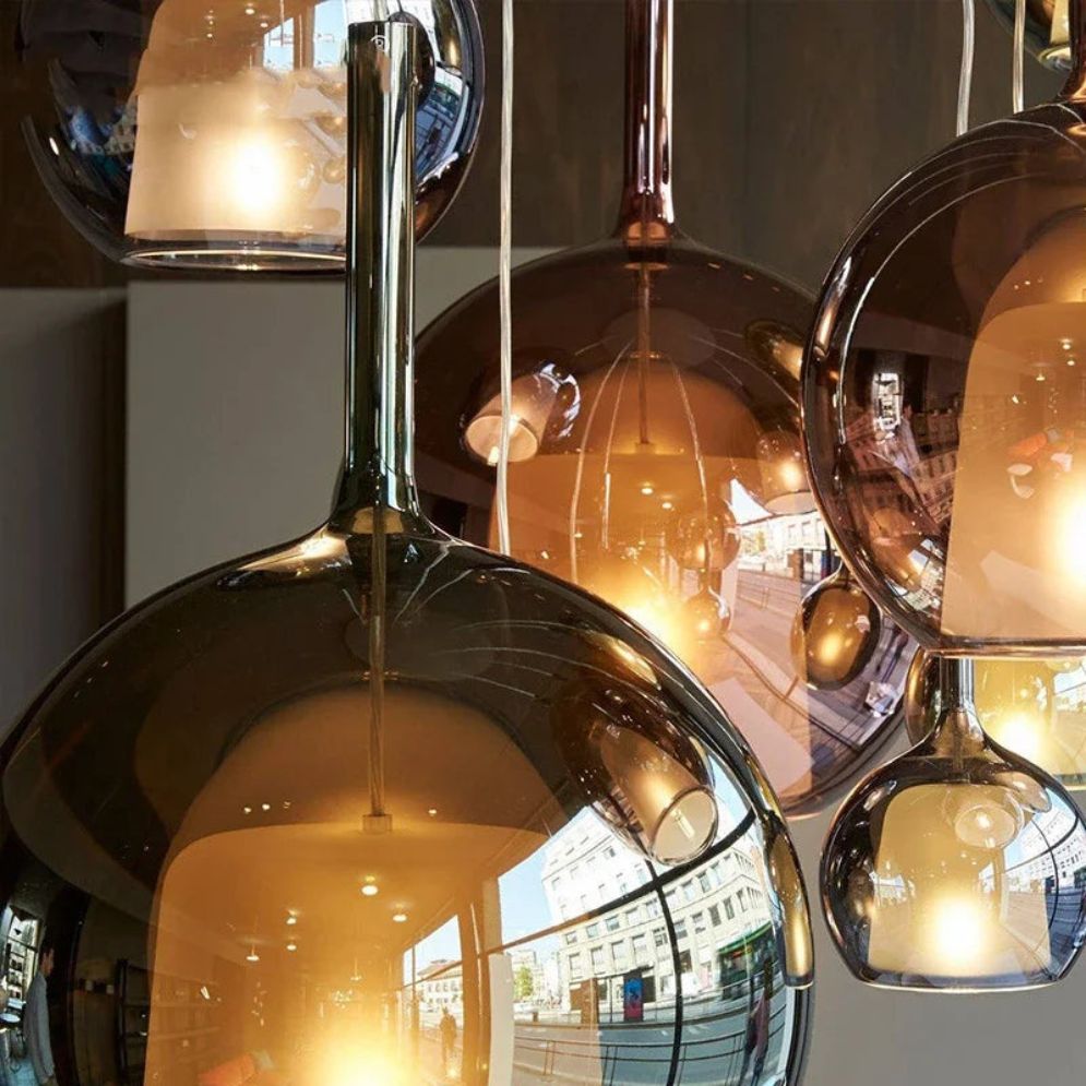 Suspension LED Verre Industriel Plusieurs Couleurs - Lumiine
