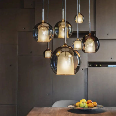 Suspension LED Verre Industriel Plusieurs Couleurs - Lumiine