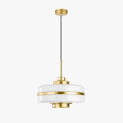 Suspension Minimaliste en Laiton avec Orbe de Verre Laiteux - Lumiine