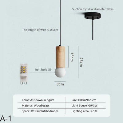 Suspension Moderne à Led en Bois (Plusieurs Couleurs) - Lumiine