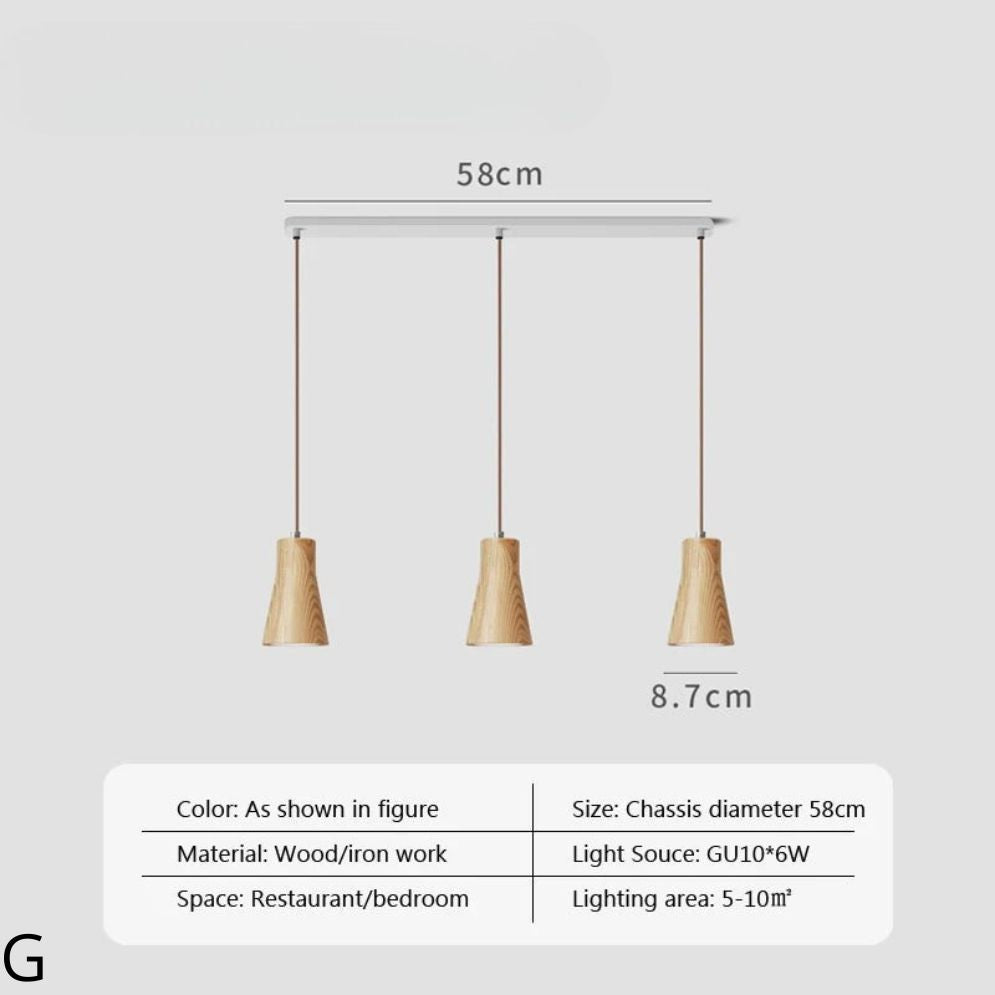 Suspension Moderne à Led en Bois (Plusieurs Couleurs) - Lumiine