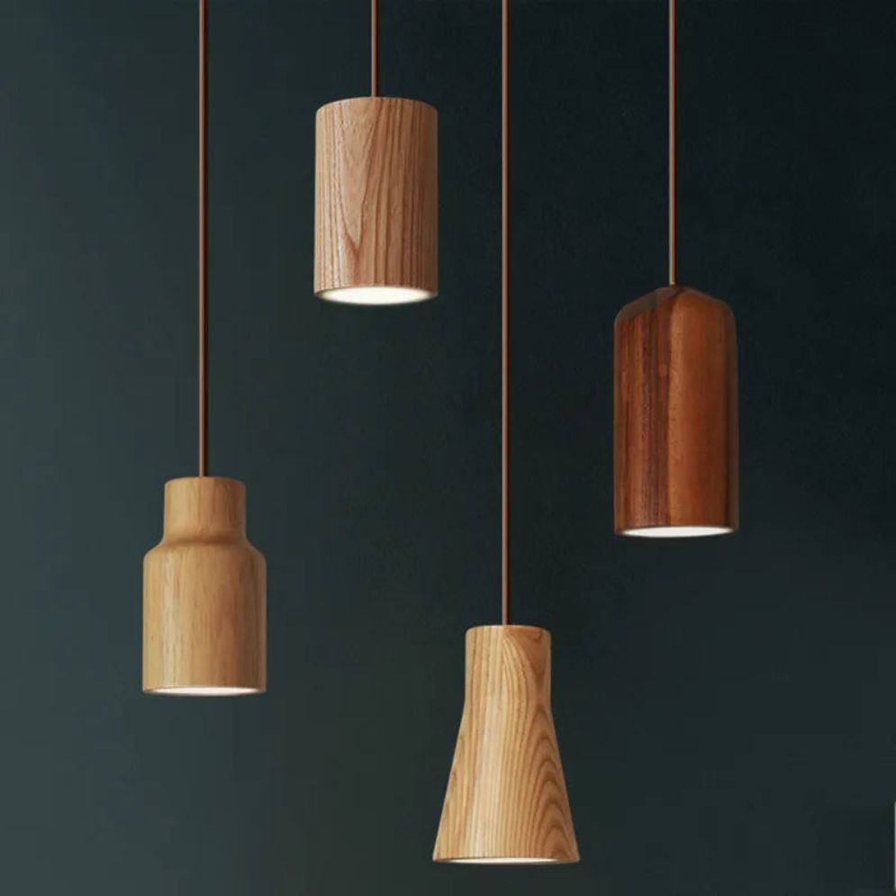 Suspension Moderne à Led en Bois (Plusieurs Couleurs) - Lumiine