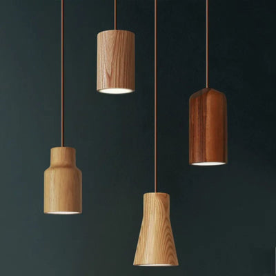 Suspension Moderne à Led en Bois (Plusieurs Couleurs) - Lumiine
