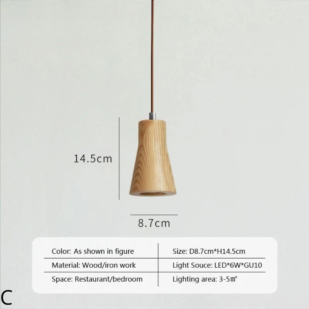 Suspension Moderne à Led en Bois (Plusieurs Couleurs) - Lumiine