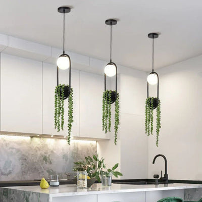Suspension Moderne Arrondie pour Plante Pot - Lumiine