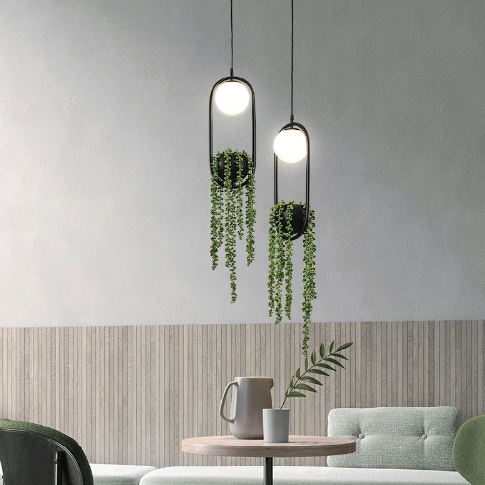 Suspension Moderne Arrondie pour Plante Pot - Lumiine