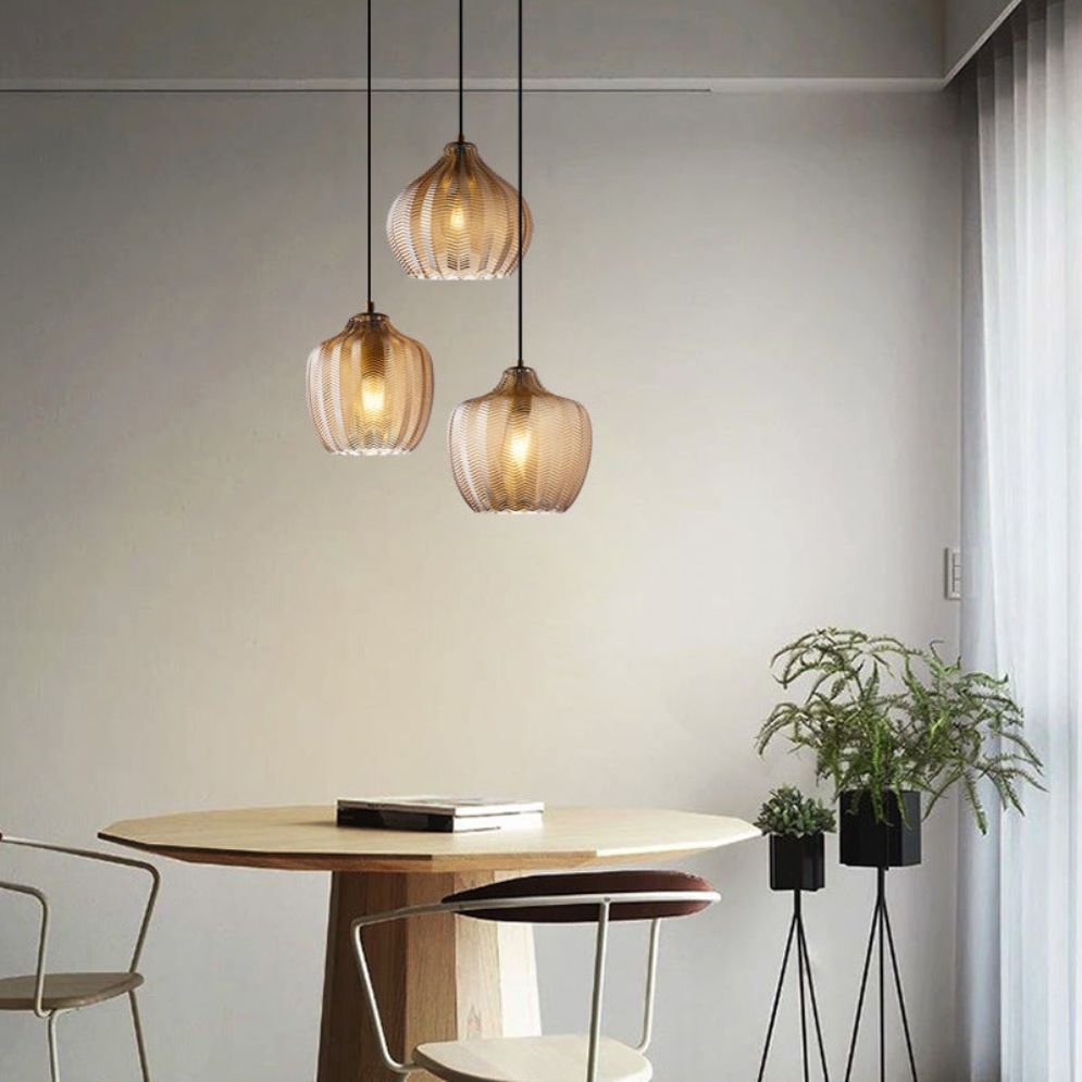 Suspension Moderne en Verre Fumé Plusieurs Formes Guezra