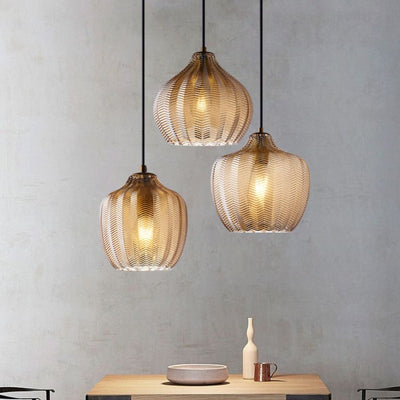 Suspension Moderne en Verre Fumé Plusieurs Formes Guezra