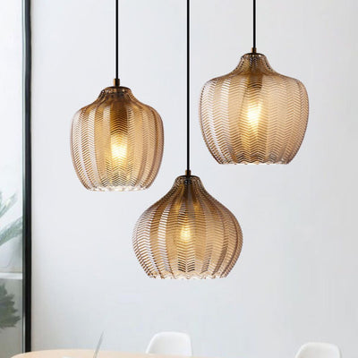 Suspension Moderne en Verre Fumé Plusieurs Formes Guezra