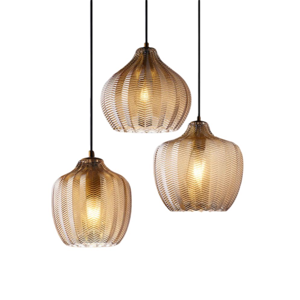 Suspension Moderne en Verre Fumé Plusieurs Formes Guezra - Lumiine