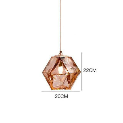 Suspension Moderne LED Abat-Jour Déformé en cristal Coloré - Lumiine