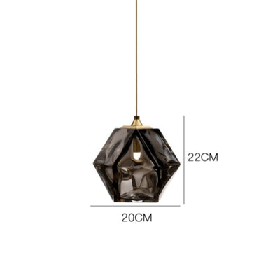 Suspension Moderne LED Abat-Jour Déformé en cristal Coloré - Lumiine