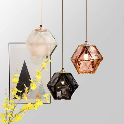 Suspension Moderne LED Abat-Jour Déformé en cristal Coloré - Lumiine