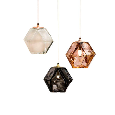 Suspension Moderne LED Abat-Jour Déformé en cristal Coloré - Lumiine