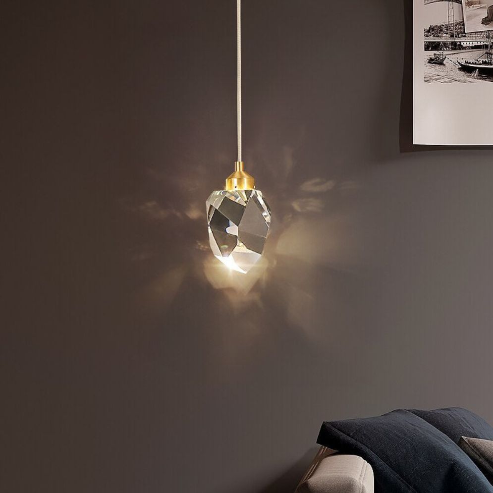 Suspension Moderne LED avec Abat-Jour en Cristal Ansley - Lumiine