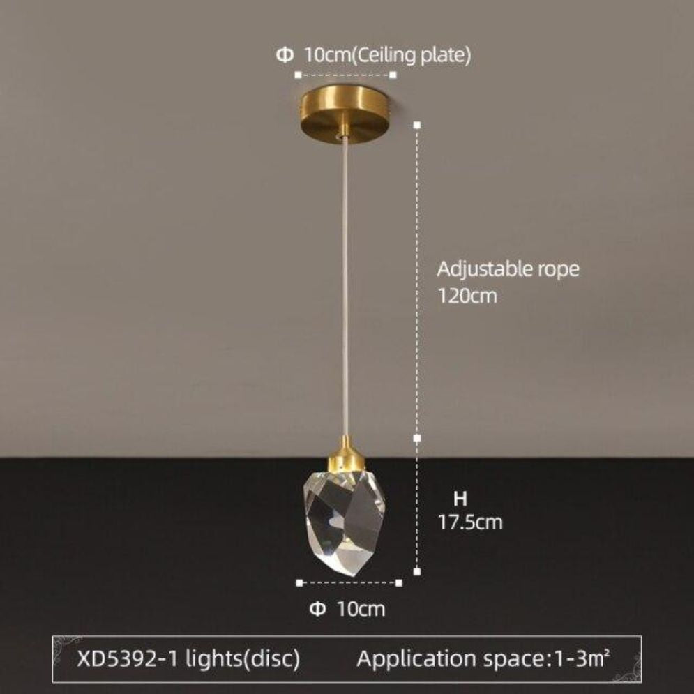 Suspension Moderne LED avec Abat-Jour en Cristal Ansley - Lumiine