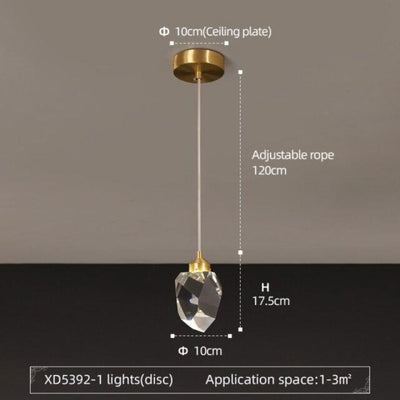 Suspension Moderne LED avec Abat-Jour en Cristal Ansley - Lumiine
