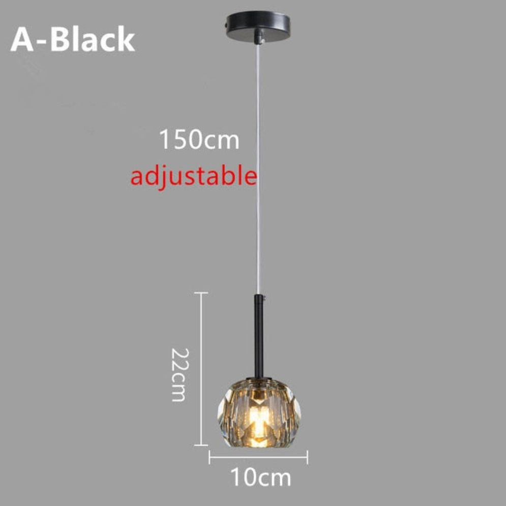 Suspension Moderne LED Forme de Glaçon en Cristal Coloré Lua