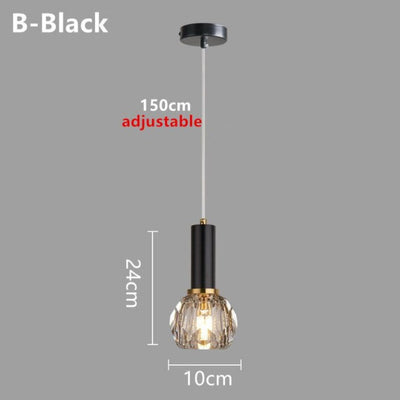 Suspension Moderne LED Forme de Glaçon en Cristal Coloré Lua - Lumiine