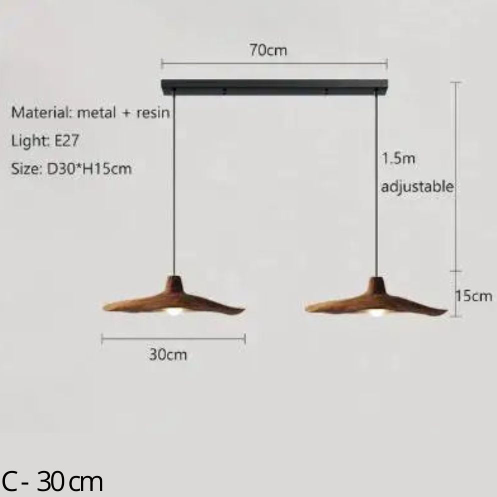 Suspension Moderne Nordique LED Double Triple Tête en Bois - Lumiine