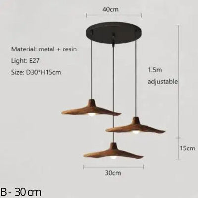 Suspension Moderne Nordique LED Double Triple Tête en Bois - Lumiine