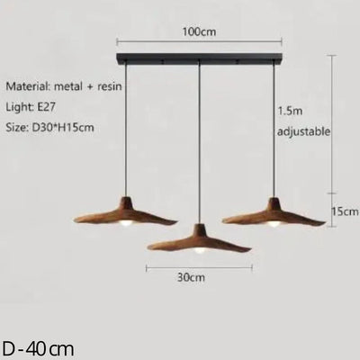 Suspension Moderne Nordique LED Double Triple Tête en Bois - Lumiine