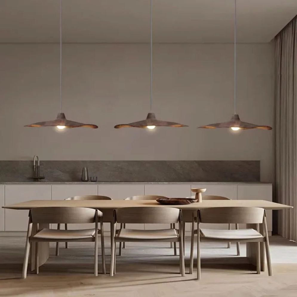 Suspension Moderne Nordique LED Double Triple Tête en Bois - Lumiine