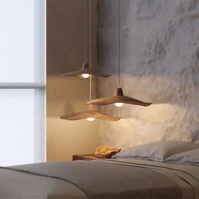 Suspension Moderne Nordique LED Double Triple Tête en Bois - Lumiine