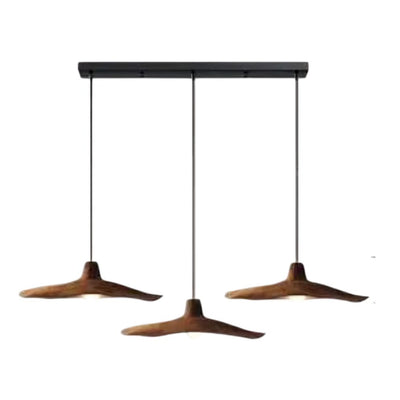 Suspension Moderne Nordique LED Double Triple Tête en Bois - Lumiine