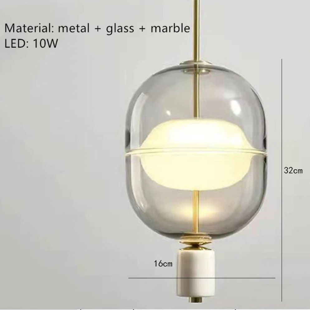 Suspension Nordique Moderne LED Boule Verre Salle à Manger - Lumiine