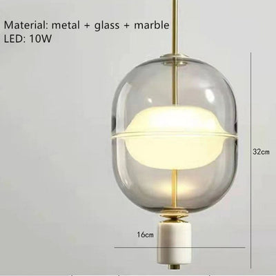 Suspension Nordique Moderne LED Boule Verre Salle à Manger - Lumiine
