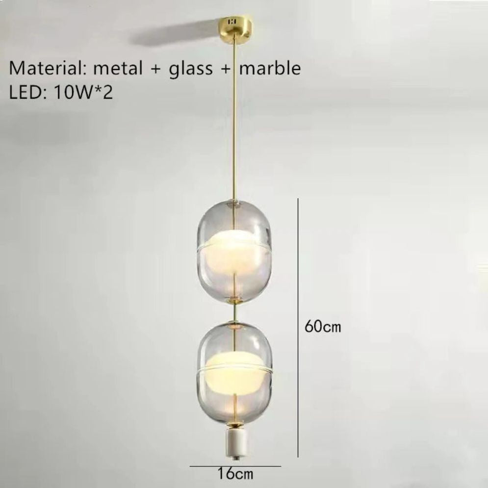 Suspension Nordique Moderne LED Boule Verre Salle à Manger - Lumiine
